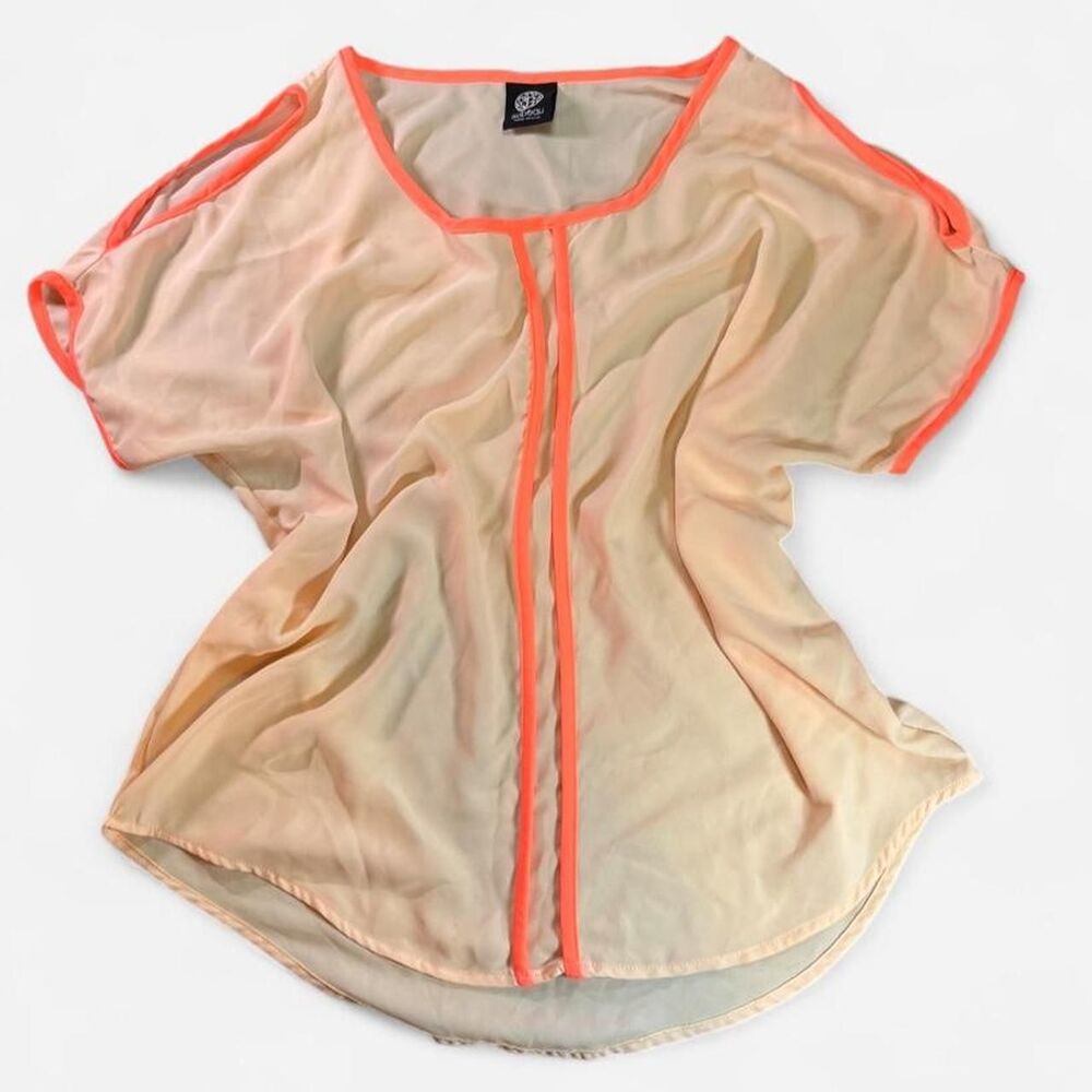 Bobeau Women's Orange and Pink Blouse